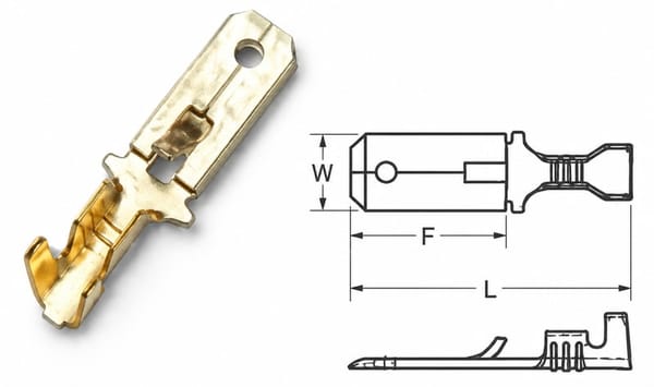 Long Male Wire Terminal AZ + Tab