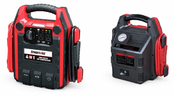 Professional Jump Starter 900A 12V for Trucks, Forklifts and Vehicles Including Air Compressor
