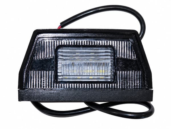 Black LED Number Plate Lamp 24V