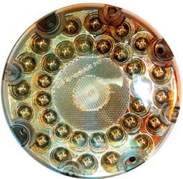 Clear / Red Round LED Bus Lamp 7" 24V Non-Emergency