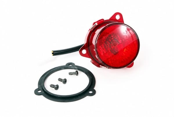 Round Rear Fog Lamp + Frame - Bus