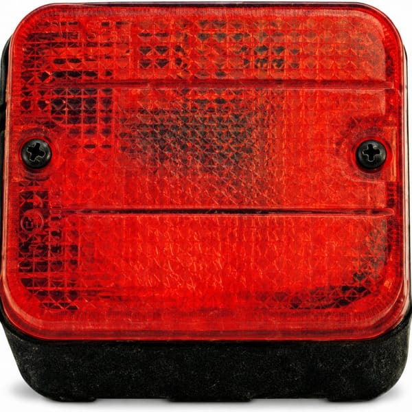 Universal Red Rectangular Fog Lamp 75X80