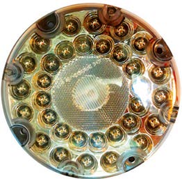 Clear / Red Round LED Bus Lamp 7" 24V Non-Emergency