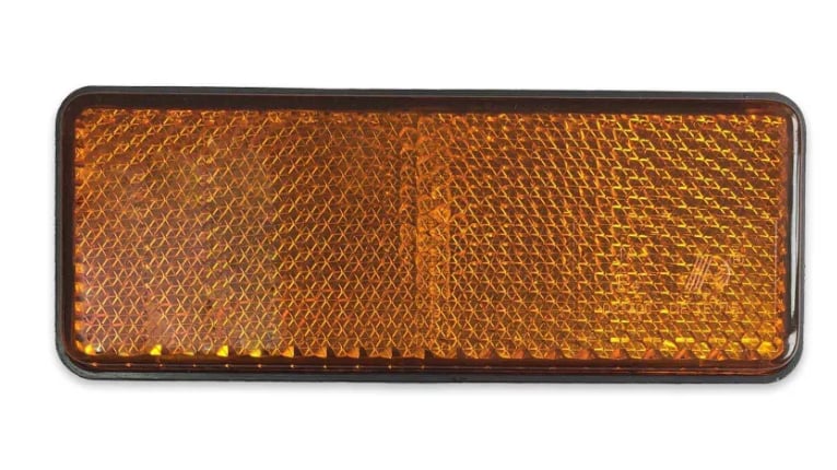 Amber Rectangular Stick-On Reflector 95 mm