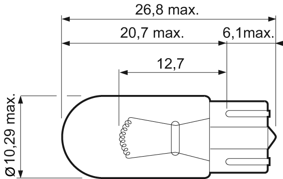 Bulb T10 12V 3W without Base VALEO
