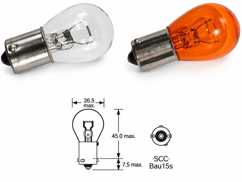Amber Bulb BAU15S 24V 21W Offset Pins